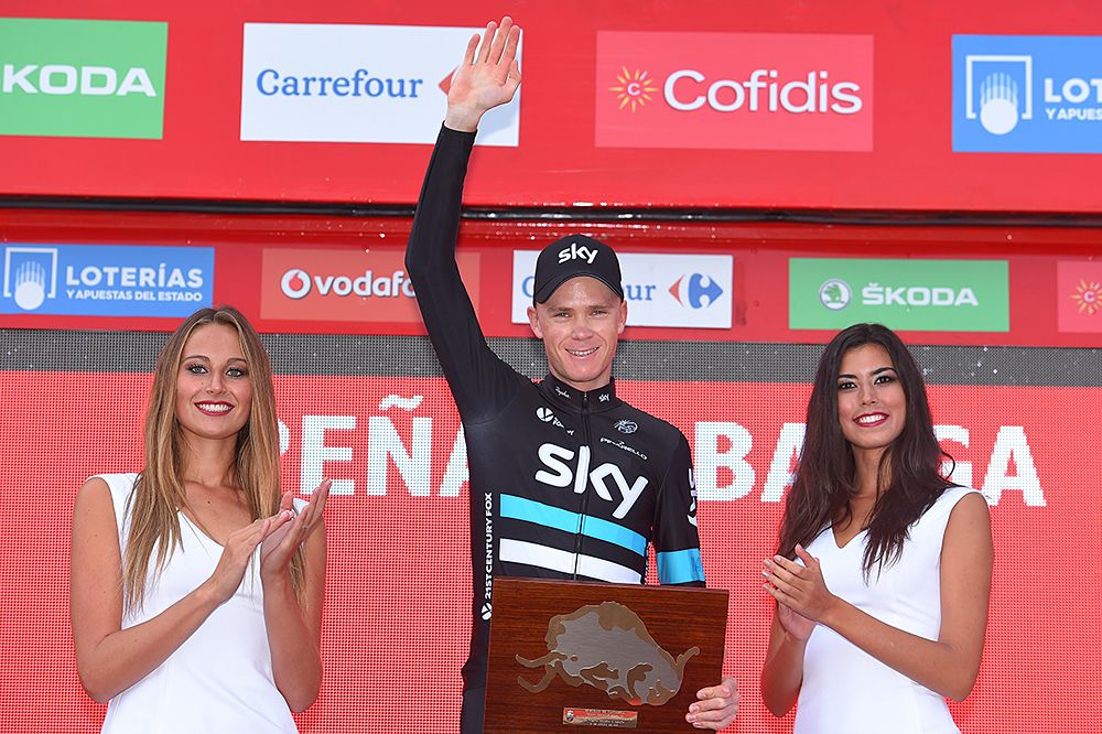 Chris Froome (Team Sky) wins stage 11 at the Vuelta a Espana
