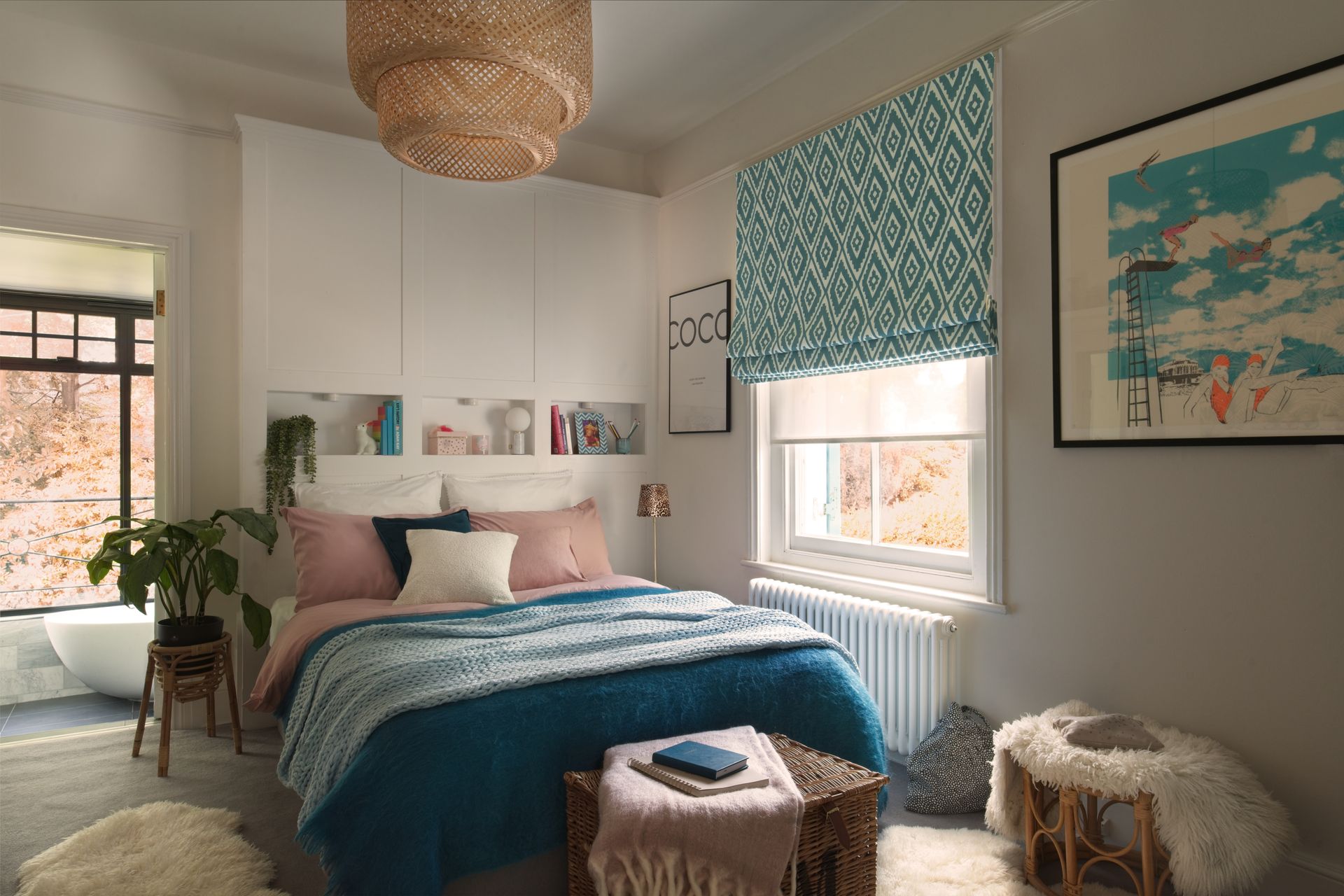 Mali Peacock Roman Blinds