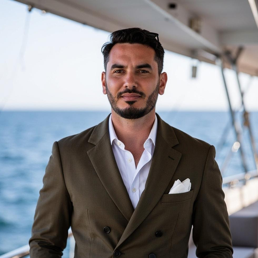 Headshot of Raul Contreras on a boat.