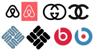 Similar logos from Airbnb and Azuma Drive-In, Gucci and Chanel, Sun Microsystems and Columbia Sportswear, Beats by Dre and Stadt Bruhl