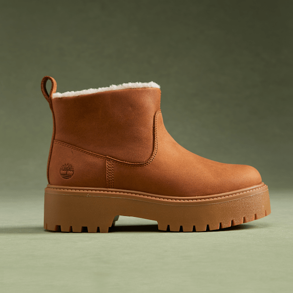 Stone Street Warm-Lined Platform Boot for Women in Brown