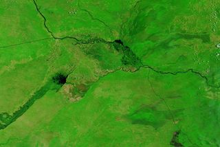 The Zambezi river prior to spring flooding, seen on Feb. 21, 2014.