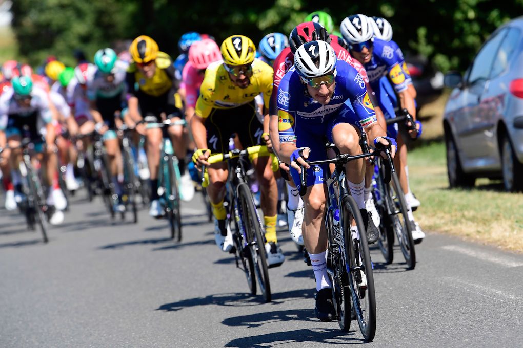 Deceuninck-Quickstep in the bunch during stage 10 at the Tour de France