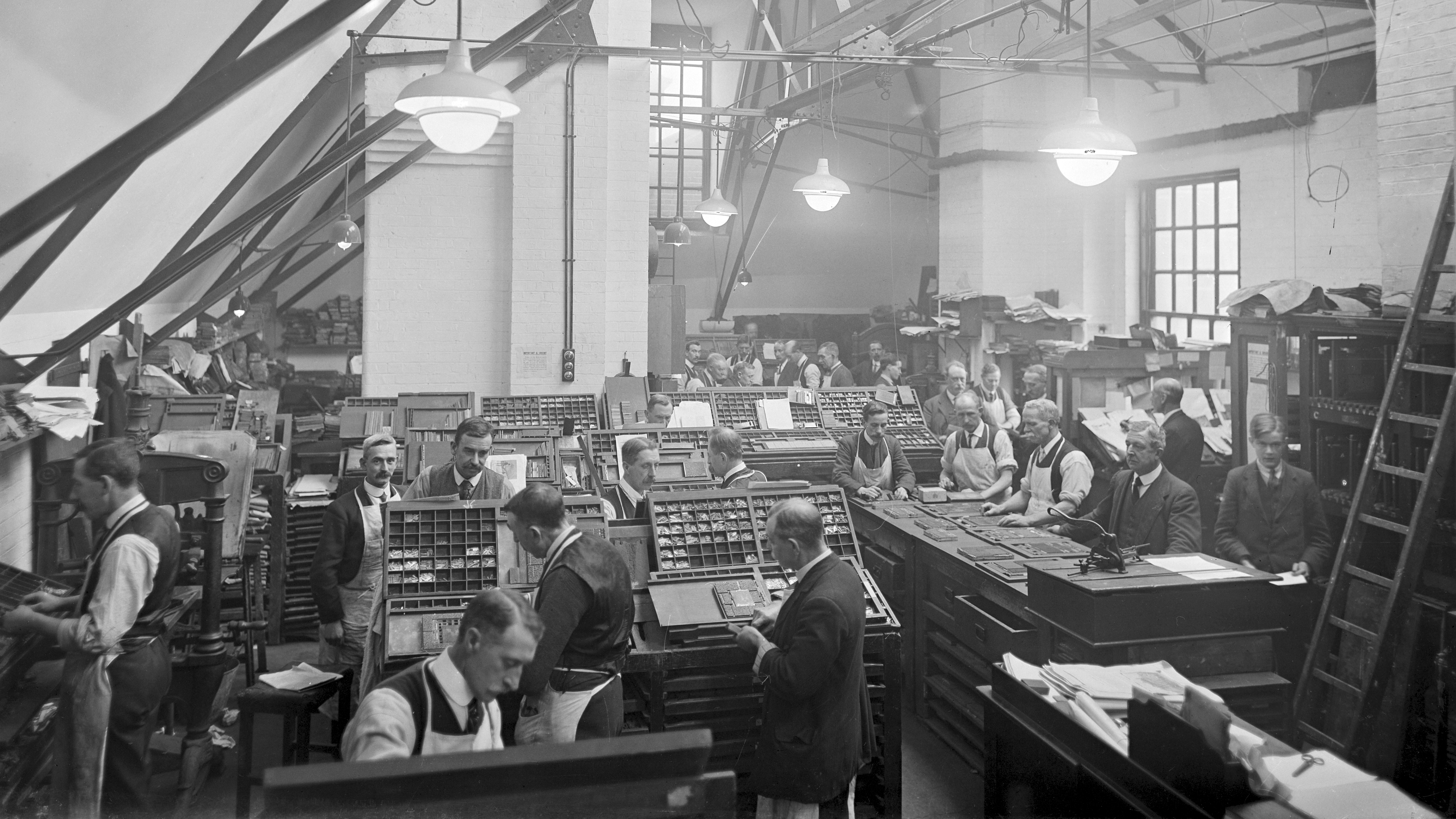Early 20th century printing room