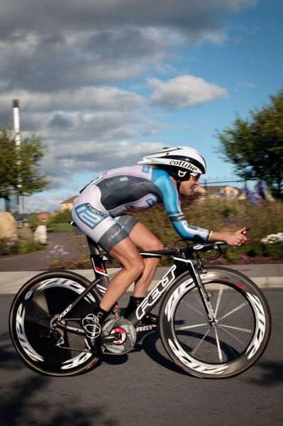 Kristin Armstrong (Peanut Butter &amp; Co TWENTY12) stopped the clock for third place.