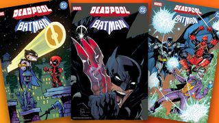 Batman x Deadpool comic crossover variant covers