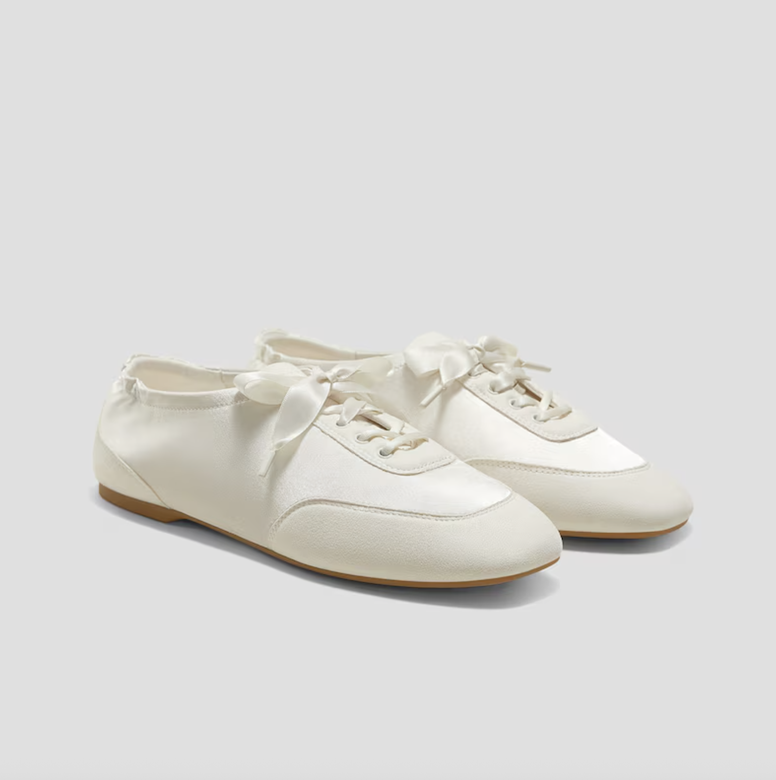 Vivaia, Square-Toe Lace-Up Satin Sneakerina