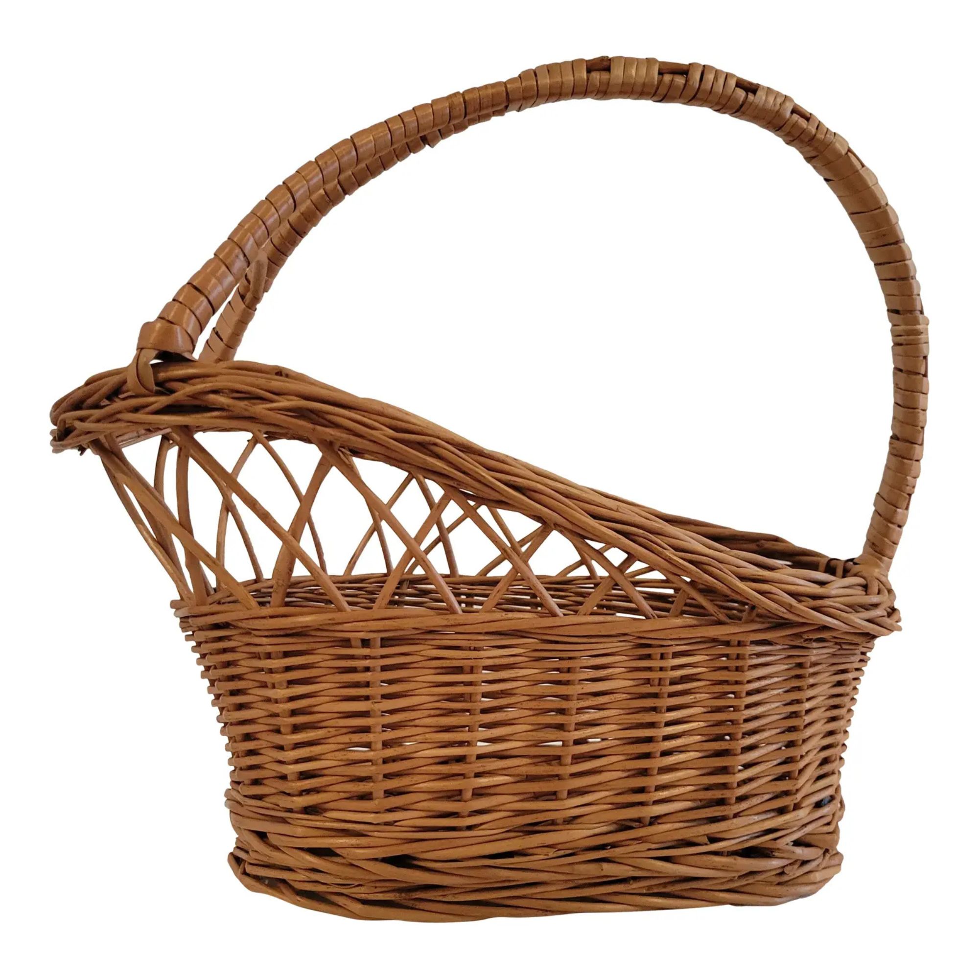 Vintage French Wicker Wine Bottle Holder