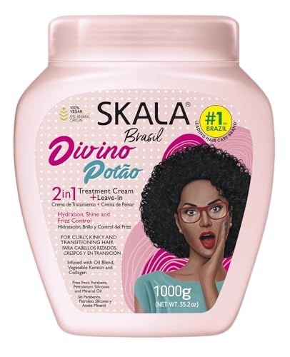 Skala Brasil Divine Curls 2 in 1 Treatment Cream &amp;ndash; Moisturizing Hair Cream for Curly and Wavy Hair &amp;ndash; Can Be Used as Conditioner or Leave-In