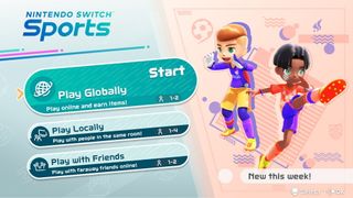 Nintendo Switch Sports Menu Select Play Globally