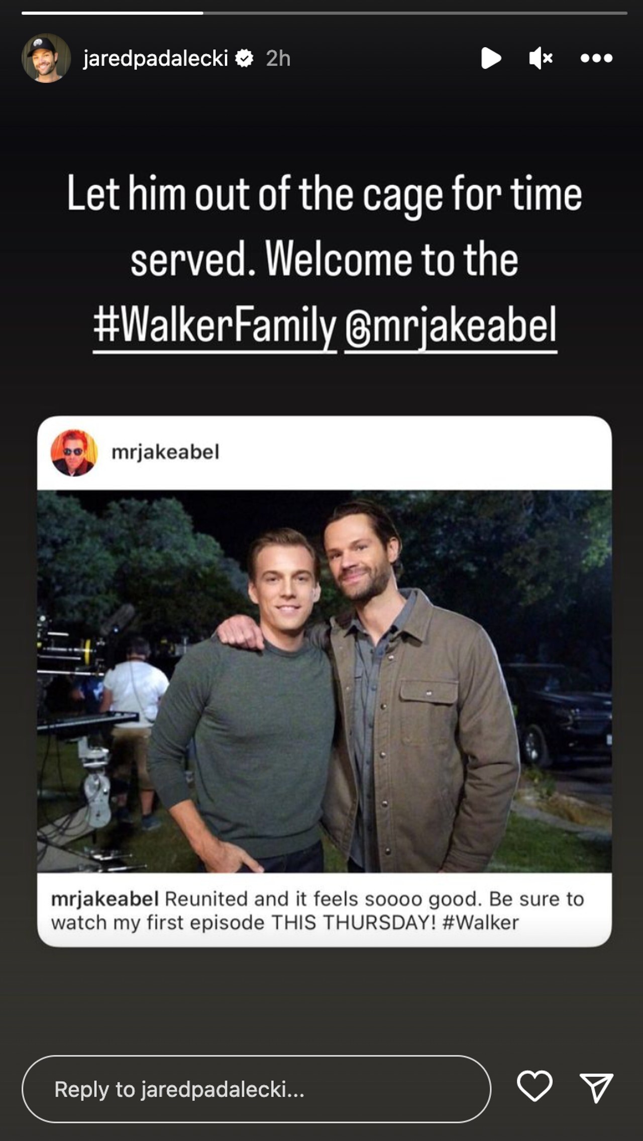 Jared Padalecki's Instagram Story