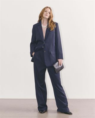 The Draper Pleated Pants in navy