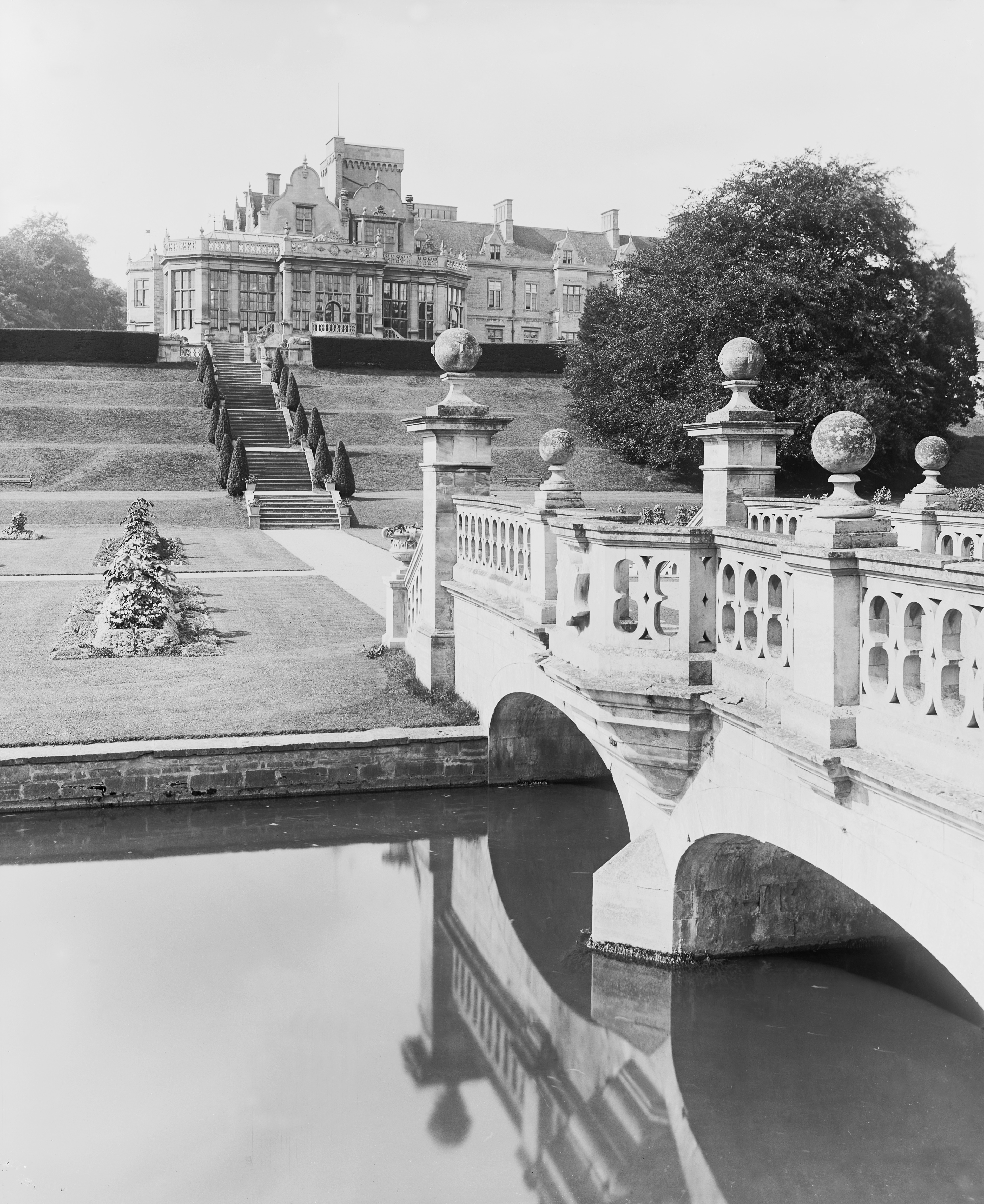 Black and white photographs of Easton Hall and Park