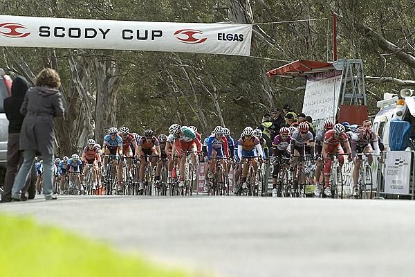 The peloton head up the home straight in search of a leading quartet.