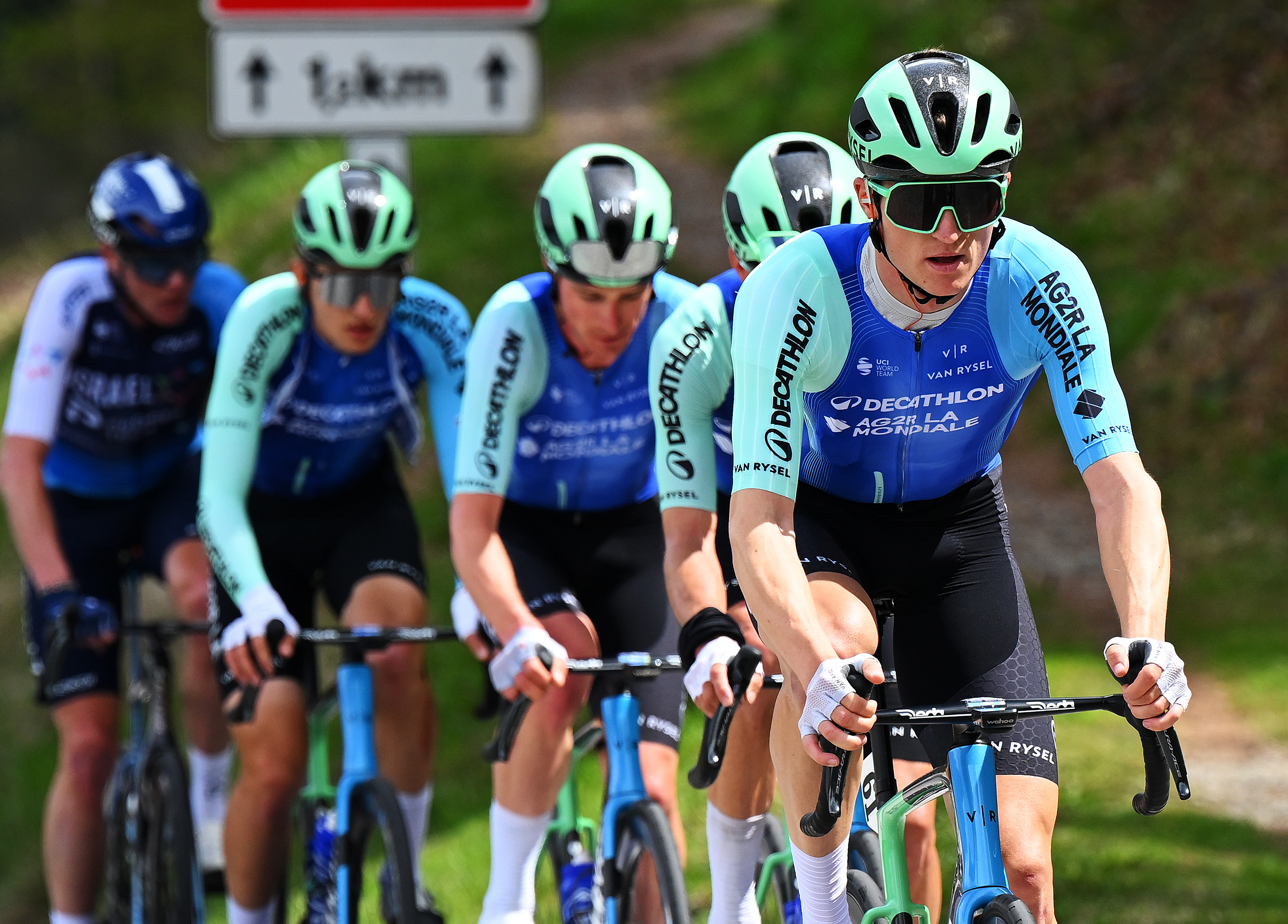 SAN LORENZO DORSINO, ITALY - APRIL 21: Felix Gall of Austria and Decathlon AG2R La Mondiale Team competes during the 45th Tour of the Alps 2025, Stage 1 a 148.5km stage from San Lorenzo Dorsino to San Lorenzo Dorsino 731m / #UCIWT / on April 21, 2025 in San Lorenzo Dorsino, Italy. (Photo by Tim de Waele/Getty Images)