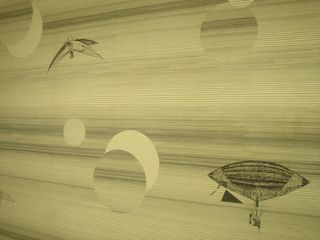 Wallpaper with wood grain and images