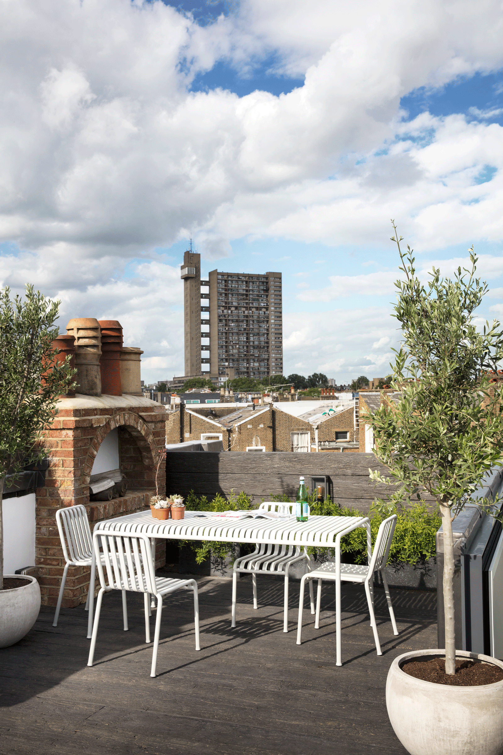 roof garden with a pizza oven