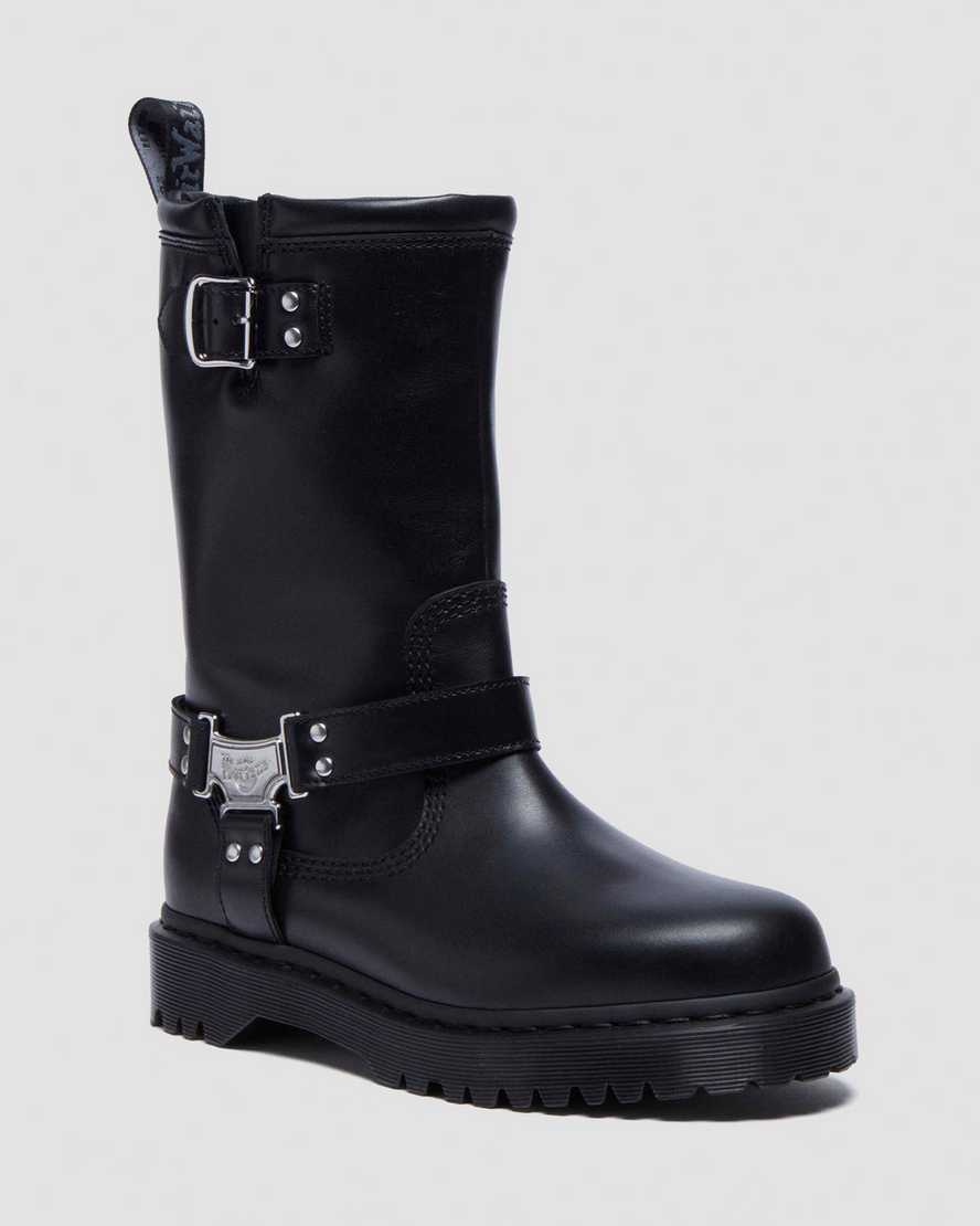 Dr Martens Anistone Tall Leather Biker Boots