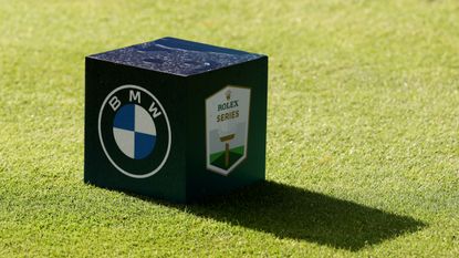 A tee marker at the BMW PGA Championship