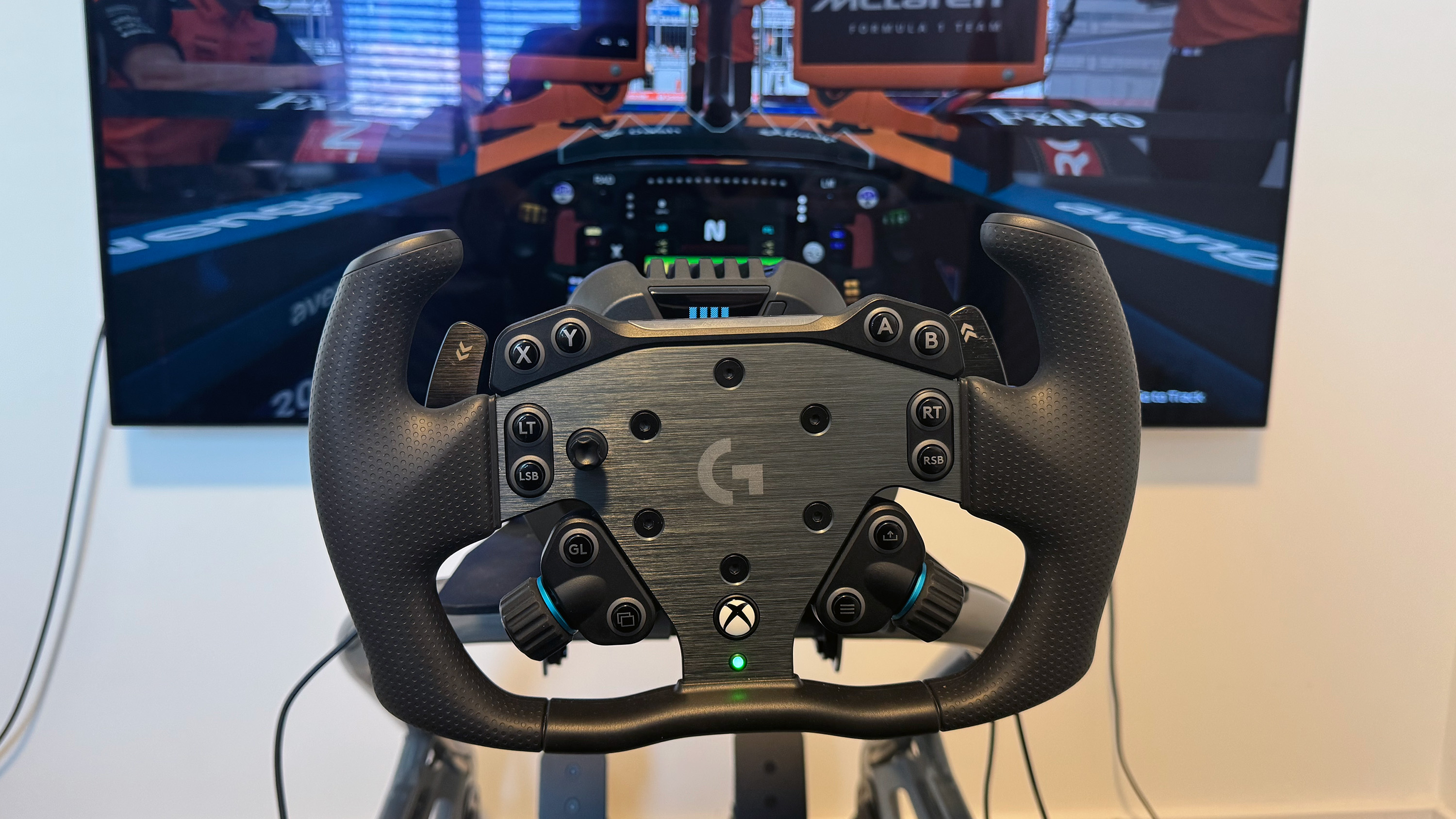 The Logitech G RS50 from the front