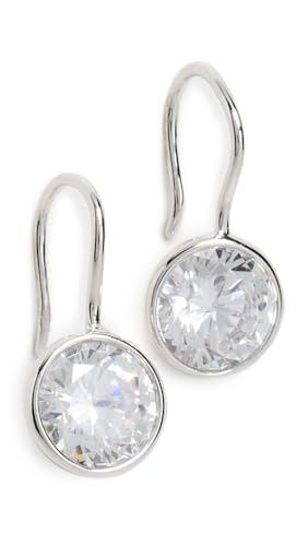 Shashi Women's Bezel Drop Earrings, Silver, One Size