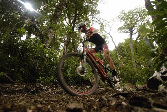 A rider on singletrack