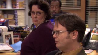 Phyllis looking at Dwight in The Office