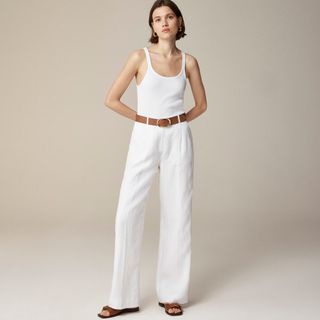 Wide-leg essential pant in linen