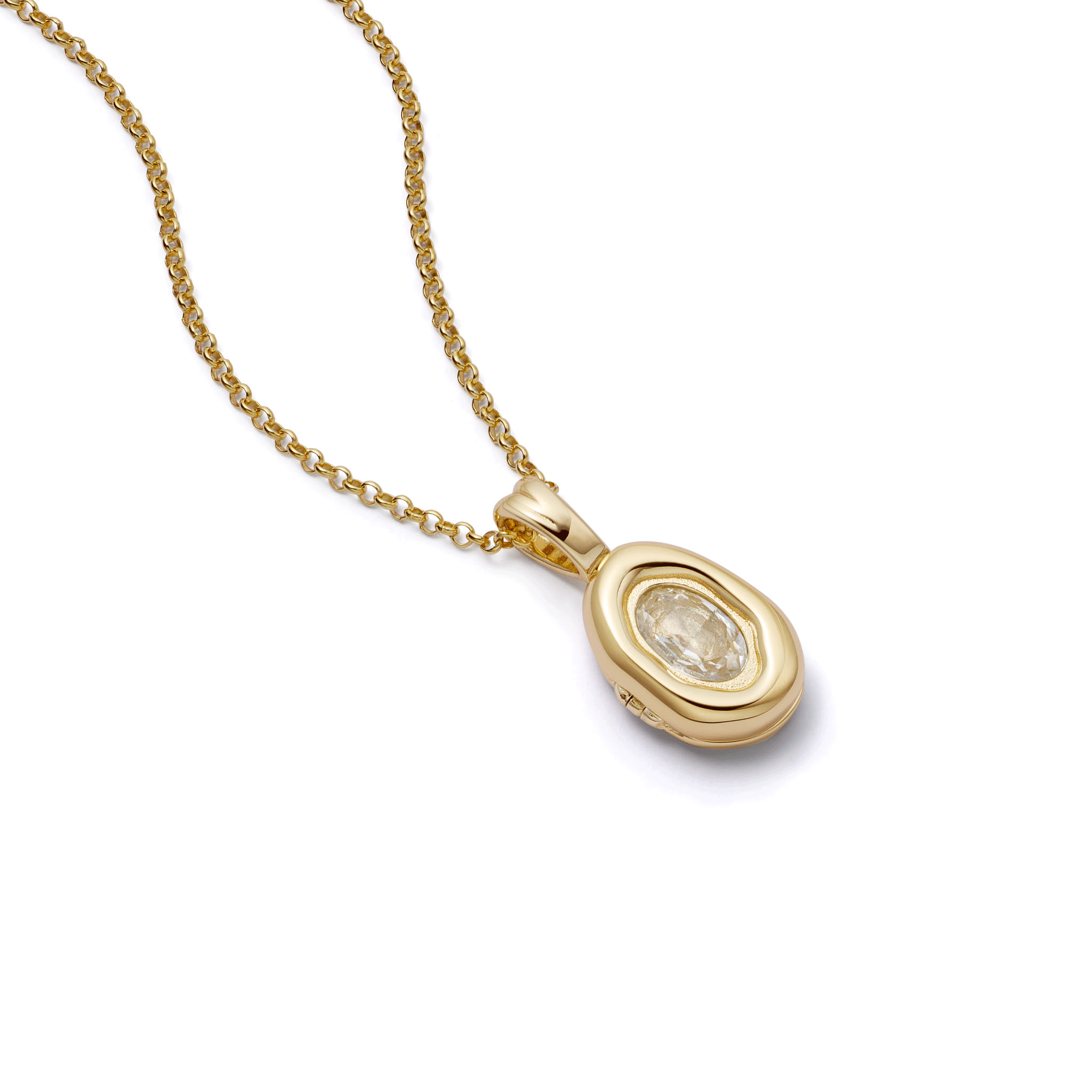 Est&amp;eacute;e Lalonde Sapphire Locket Necklace 18ct Gold Plate