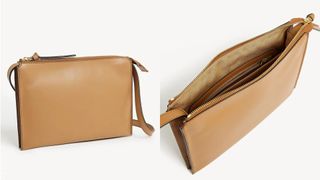 Marks and Spencer Leather Crossbody Bag in latte color