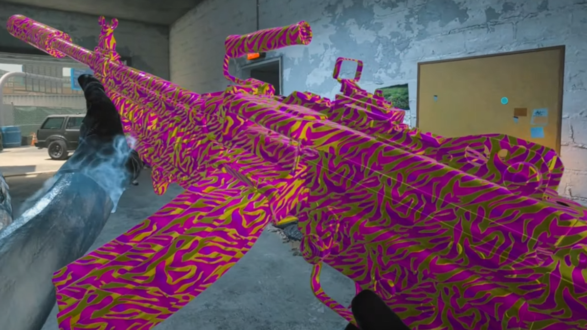 An image of a garish gun camo for Modern Warfare 3 (2023).