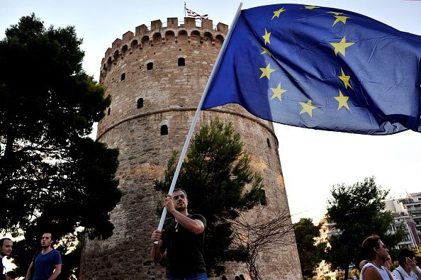 A pro-European Union protester.