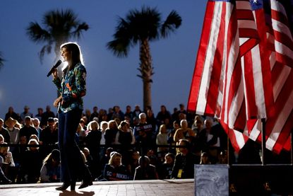 Nikki Haley speaks during a campaign event in Beaufort, South Carolina, on February 21, 2024