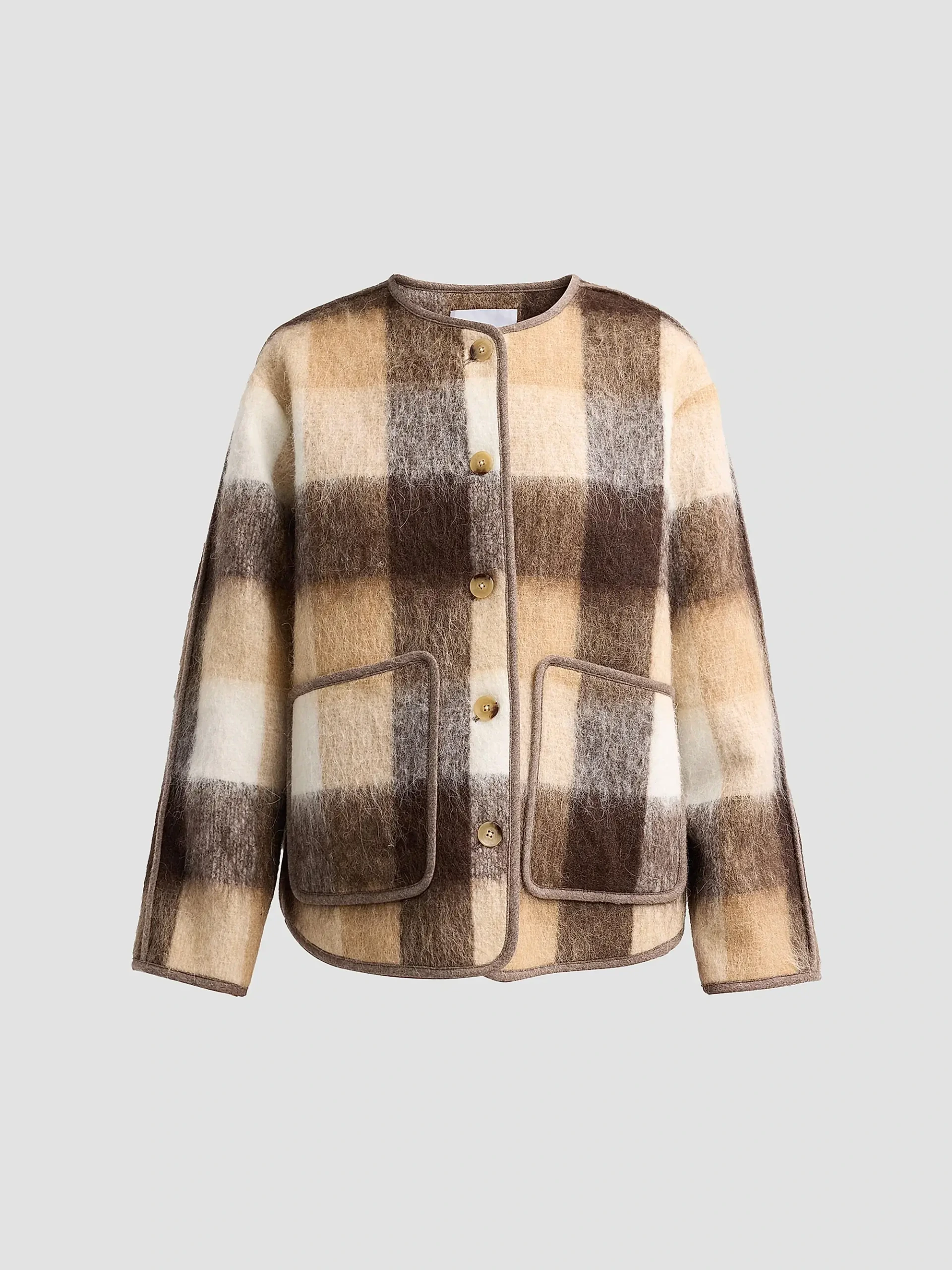 Janet Plaid Wool-Blend Jacket