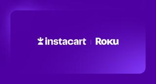 Instacart and Roku logos on a purple background