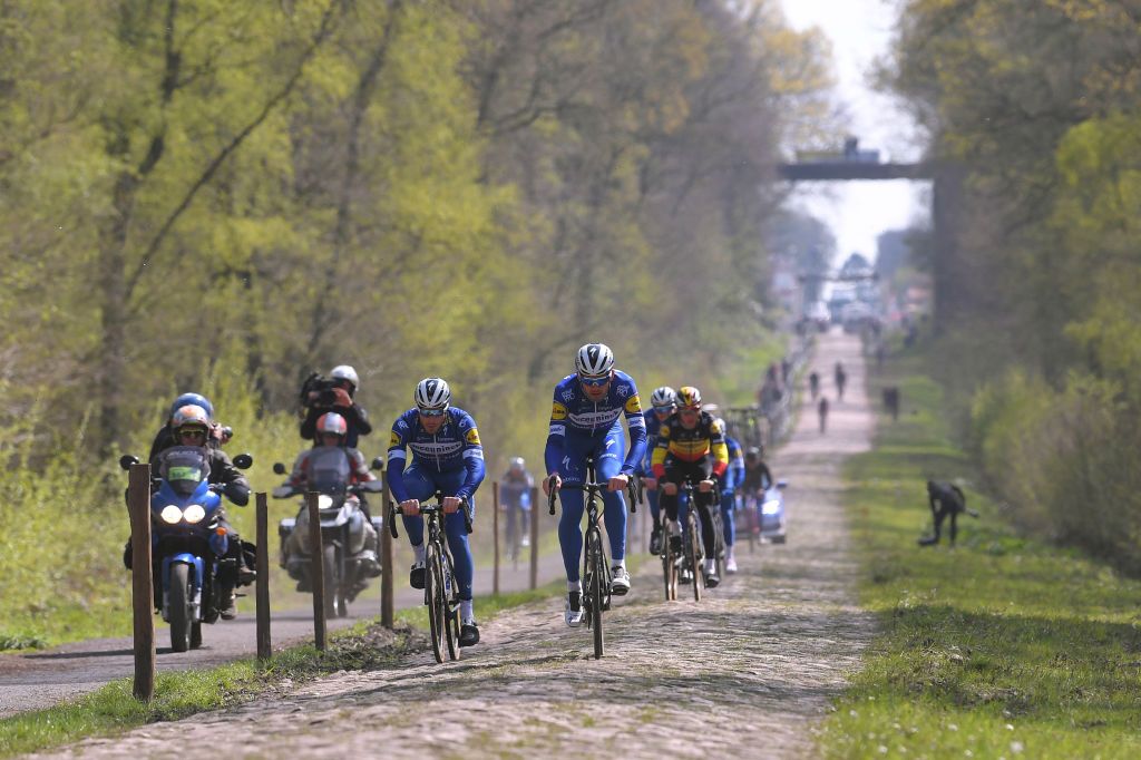 The Deceuninck-Quick Step squad recon the Arenberg