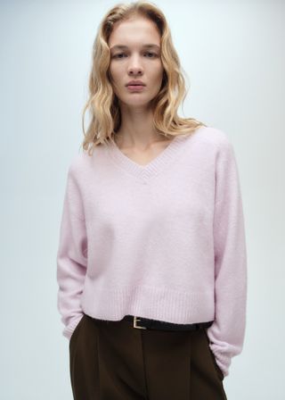 V-Neck Knit Sweater - Women | Mango Usa