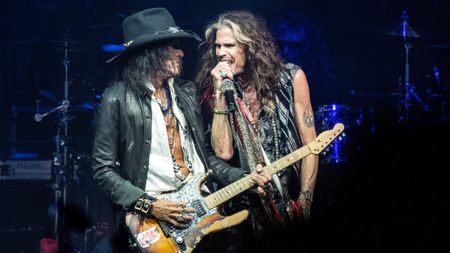 Joe Perry and Steven Tyler of Aerosmith perform live on stage at the Wells Fargo Center on September 02, 2023 in Philadelphia, Pennsylvania