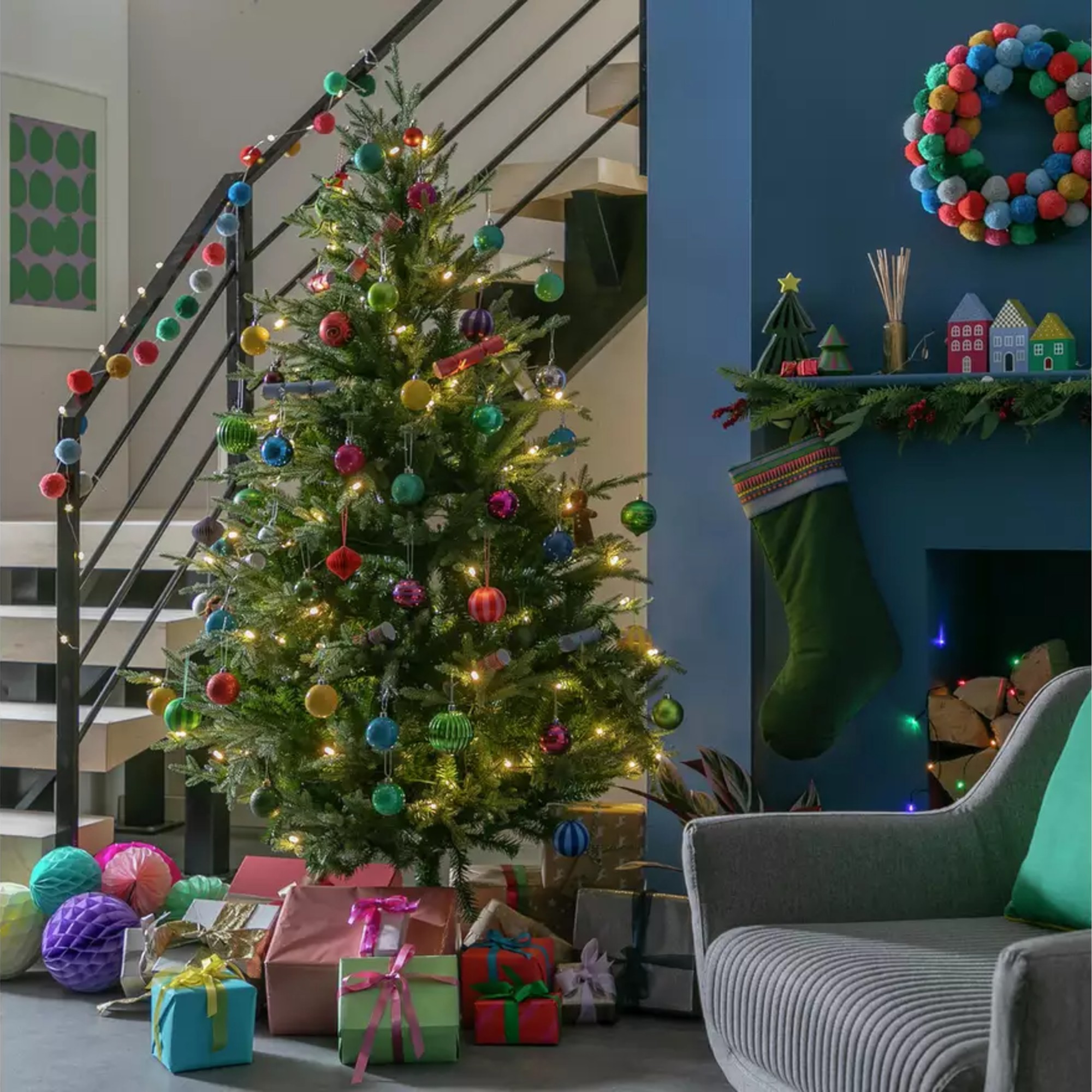 Habitat 6ft Pre lit Upswept Mixed Tip Christmas Tree