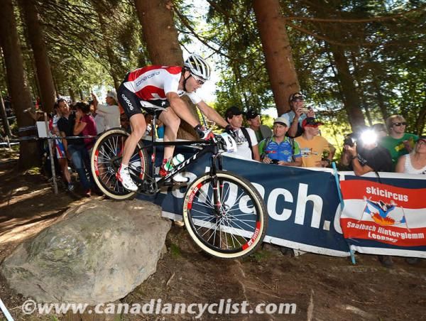 Florian Vogel (Switzerland) goes over the rock drop