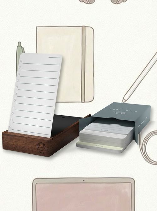 Undated Daily Planner to Do List Notepads and Walnut Stand