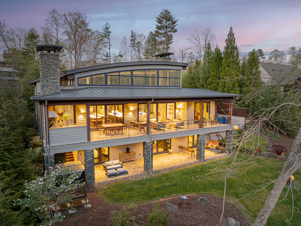 Home exterior at night