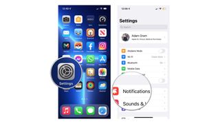 A screengrab of iMessage notification settings