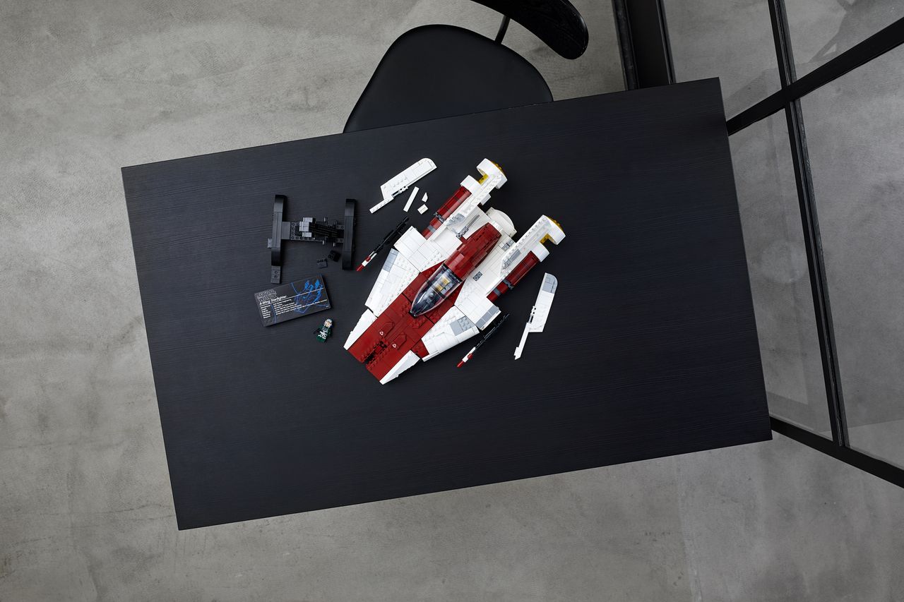 The Lego Star Wars UCS A-wing Starfighter, released in 2020, is an iconic ship from "Star Wars Episode VI: The Return of the Jedi."