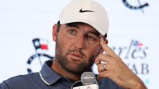Scottie Scheffler at a Charles Schwab Challenge press conference