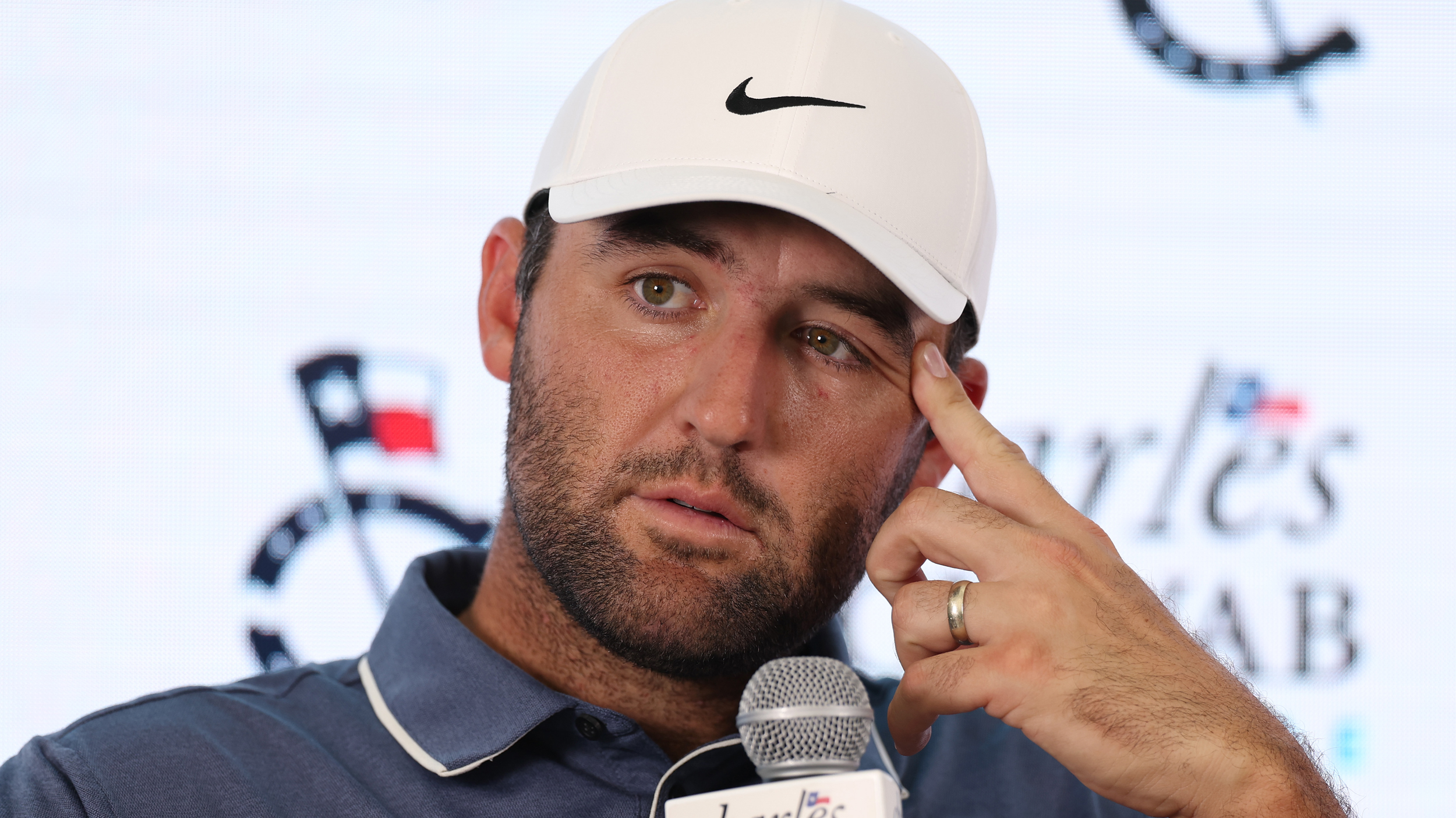 Scottie Scheffler at a Charles Schwab Challenge press conference