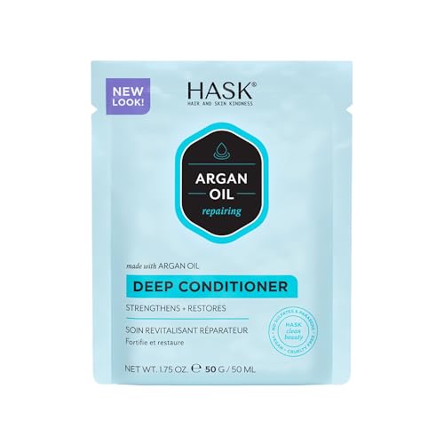 Hask Argan Oil Deep Conditioner Treatment for All Hair Types, Colour Safe, Gluten Free, Sulfate Free, Paraben Free - 1 50ml Packette
