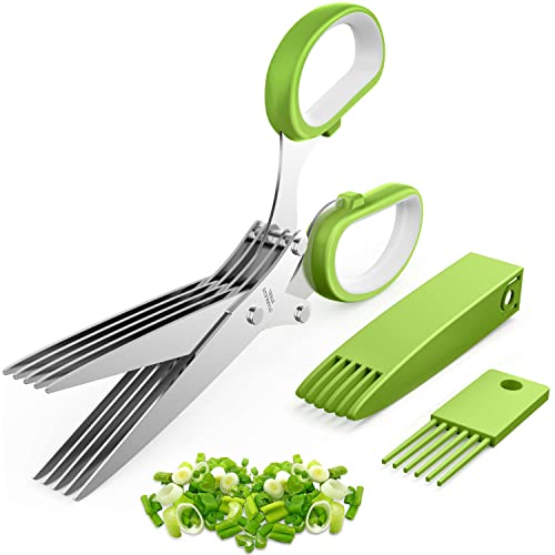 2025 Upgraded Herb Scissors, Effortless Herb Shears Cutter Tool With Sharp Stainless Steel Blades for Fresh Herbs, Must-Have Kitchen &amp;amp; Cooking Gadget, Green