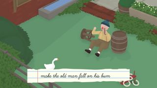 How to make the Old Man fall on his bum in Untitled Goose Game