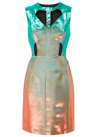 Topshop metallic shift dress, £180